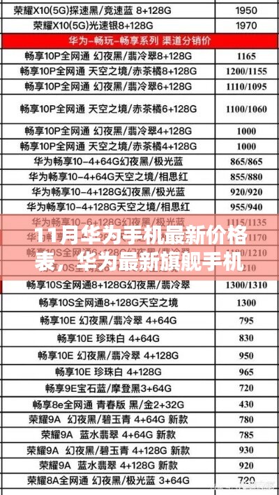 华为最新旗舰手机系列深度评测与最新价格指南（11月版）