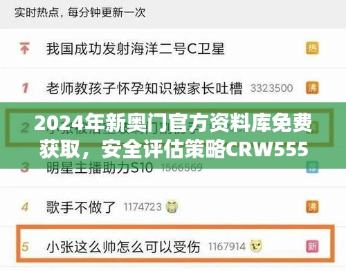 2024年新奥门官方资料库免费获取，安全评估策略CRW555.53速达版