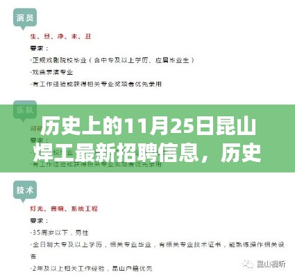 历史上的11月25日，昆山焊工招聘启事及其影响与故事背景揭秘