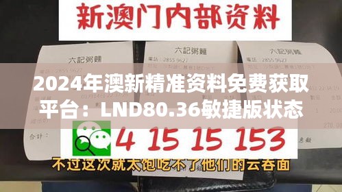 2024年澳新精准资料免费获取平台：LND80.36敏捷版状态解析评估