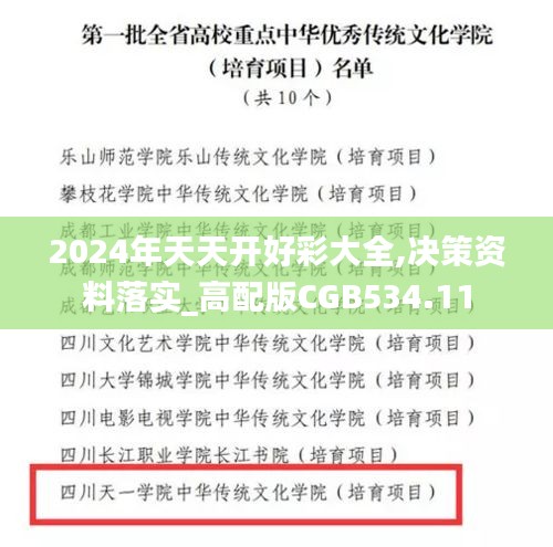 2024年天天开好彩大全,决策资料落实_高配版CGB534.11