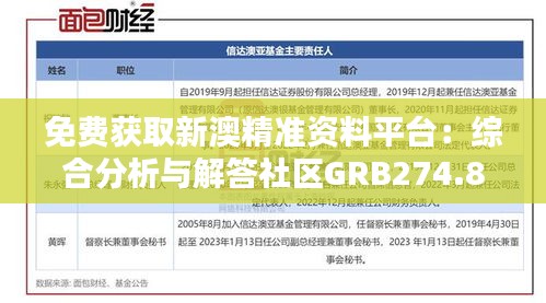 免费获取新澳精准资料平台：综合分析与解答社区GRB274.86版