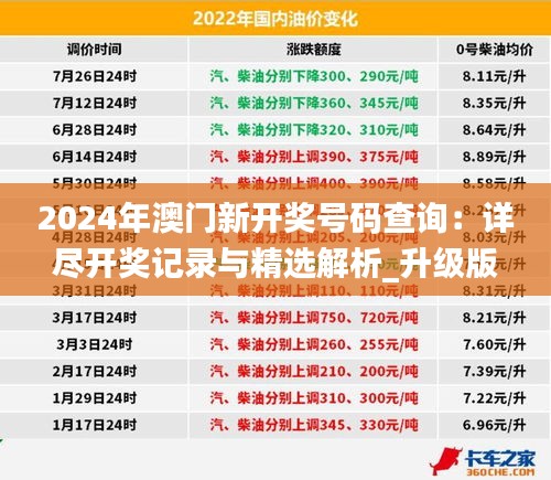 2024年澳门新开奖号码查询：详尽开奖记录与精选解析_升级版LNM901.09