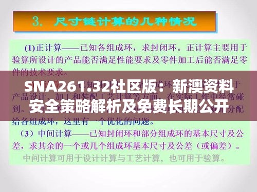 SNA261.32社区版：新澳资料安全策略解析及免费长期公开情况