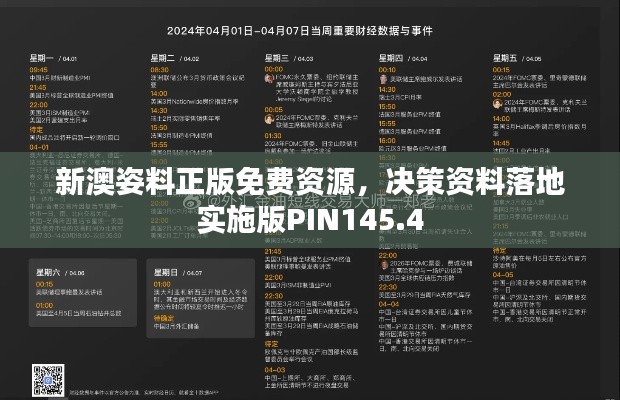 新澳姿料正版免费资源，决策资料落地实施版PIN145.4