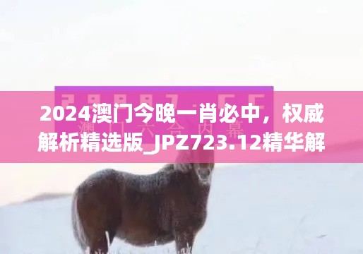 2024澳门今晚一肖必中，权威解析精选版_JPZ723.12精华解读