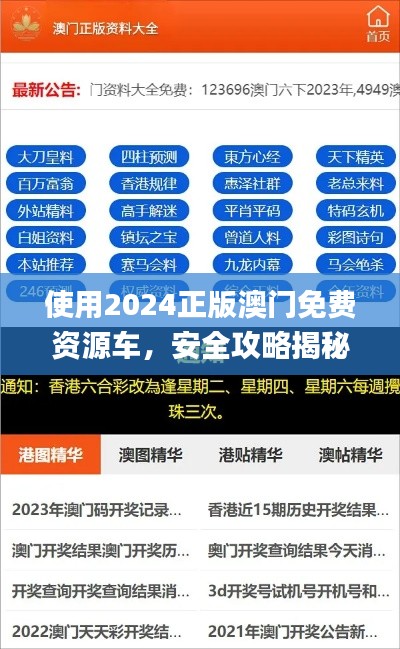 使用2024正版澳门免费资源车，安全攻略揭秘_SEF820.06版本