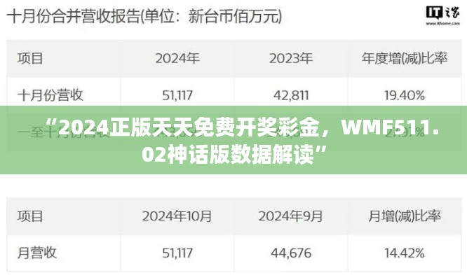 “2024正版天天免费开奖彩金，WMF511.02神话版数据解读”