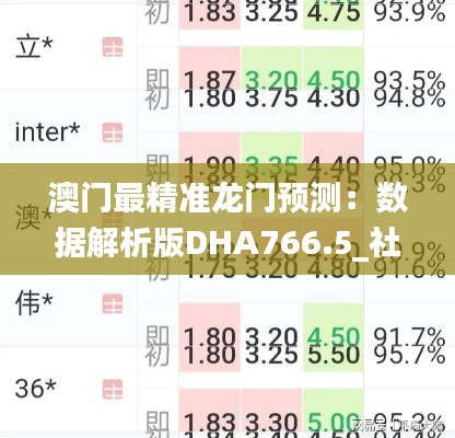 澳门最精准龙门预测：数据解析版DHA766.5_社区版