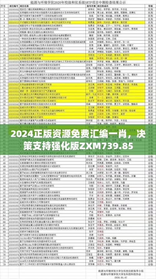 2024正版资源免费汇编一肖，决策支持强化版ZXM739.85