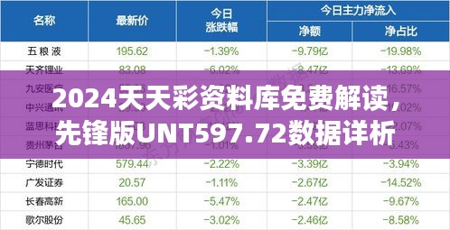 2024天天彩资料库免费解读，先锋版UNT597.72数据详析