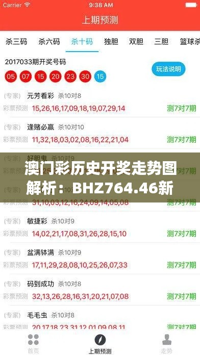 澳门彩历史开奖走势图解析：BHZ764.46新方案解读