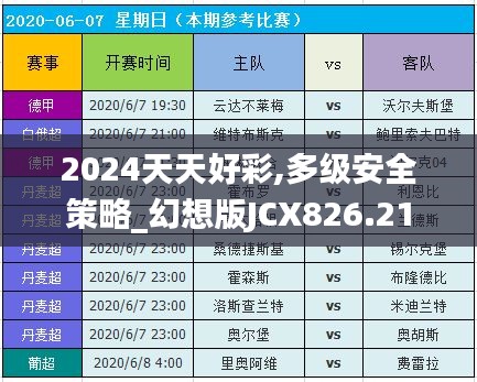 2024天天好彩,多级安全策略_幻想版JCX826.21