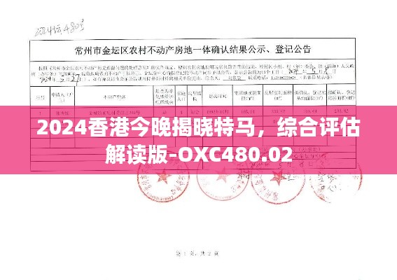 2024香港今晚揭晓特马，综合评估解读版-OXC480.02