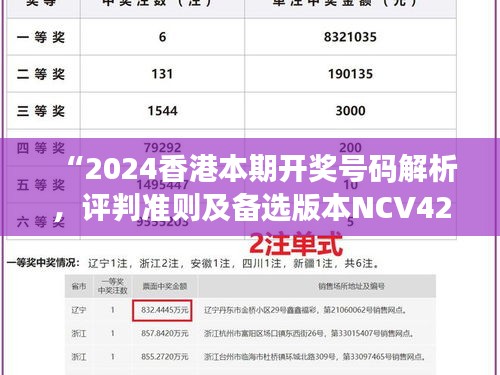 “2024香港本期开奖号码解析，评判准则及备选版本NCV428.75”