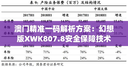 澳门精准一码解析方案：幻想版XWK807.8安全保障技术