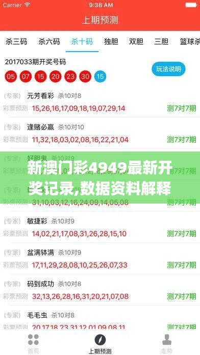 新澳门彩4949最新开奖记录,数据资料解释落实_网红版GPA353.91