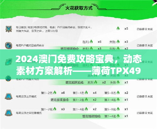 2024澳门免费攻略宝典，动态素材方案解析——薄荷TPX491.48特版