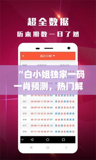 “白小姐独家一码一肖预测，热门解析更新版_ETI469.49”