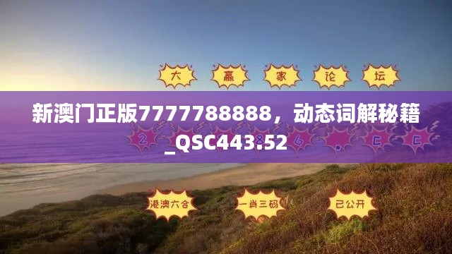 新澳门正版7777788888，动态词解秘籍_QSC443.52