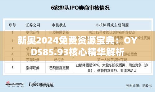 新奥2024免费资源宝典：OYD585.93核心精华解析