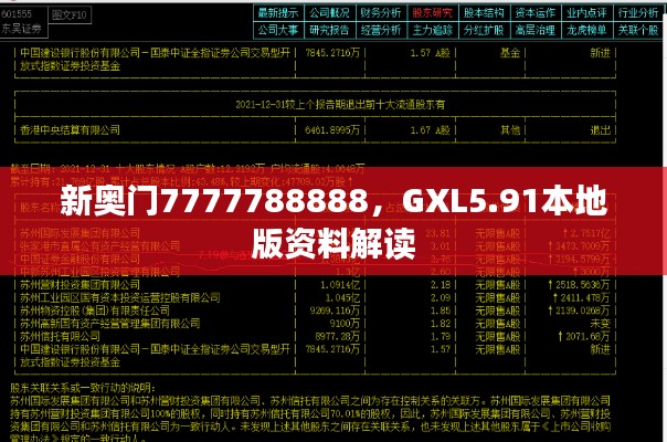 新奥门7777788888，GXL5.91本地版资料解读