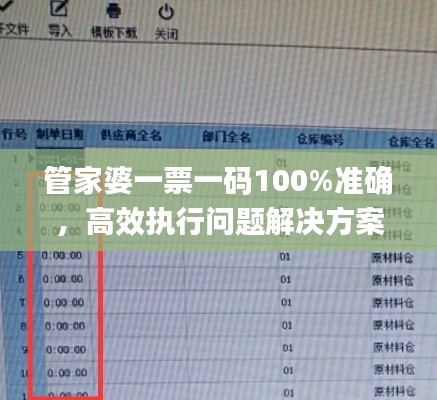 管家婆一票一码100%准确，高效执行问题解决方案_驱动版ERJ67.52