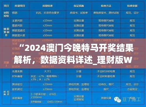 “2024澳门今晚特马开奖结果解析，数据资料详述_理财版WOK994.5”