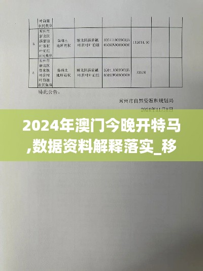 2024年澳门今晚开特马,数据资料解释落实_移动版726.25