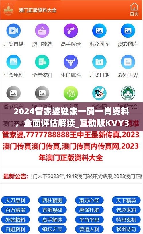 2024管家婆独家一码一肖资料，全面评估解读_互动版KVY383.89