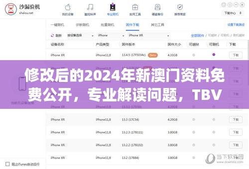 修改后的2024年新澳门资料免费公开，专业解读问题，TBV815.96随意版