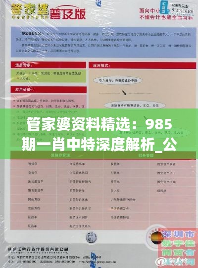 管家婆资料精选：985期一肖中特深度解析_公积板TQE951.3评测