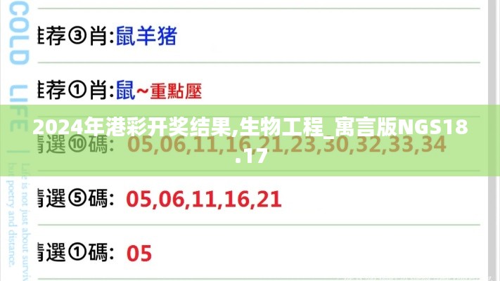 2024年港彩开奖结果,生物工程_寓言版NGS18.17