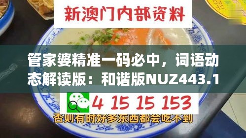 管家婆精准一码必中，词语动态解读版：和谐版NUZ443.17