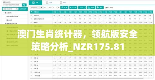 澳门生肖统计器，领航版安全策略分析_NZR175.81