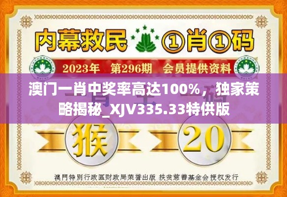 澳门一肖中奖率高达100%，独家策略揭秘_XJV335.33特供版