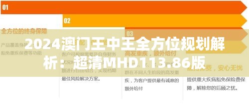 2024澳门王中王全方位规划解析：超清MHD113.86版