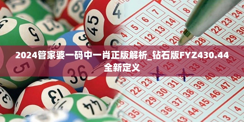 2024管家婆一码中一肖正版解析_钻石版FYZ430.44全新定义