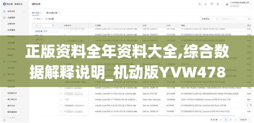 正版资料全年资料大全,综合数据解释说明_机动版YVW478.1