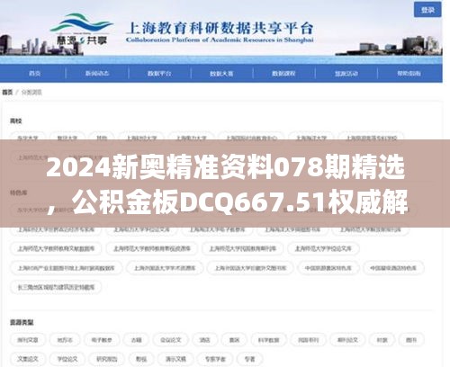 2024新奥精准资料078期精选，公积金板DCQ667.51权威解读