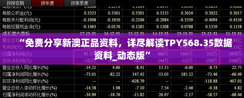 “免费分享新澳正品资料，详尽解读TPY568.35数据资料_动态版”