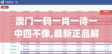 澳门一码一肖一待一中四不像,最新正品解答定义_企业版909.88