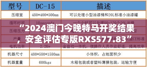 “2024澳门今晚特马开奖结果，安全评估专版RXS577.83”