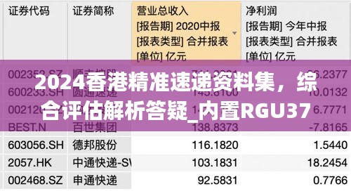 2024香港精准速递资料集，综合评估解析答疑_内置RGU376.66版本