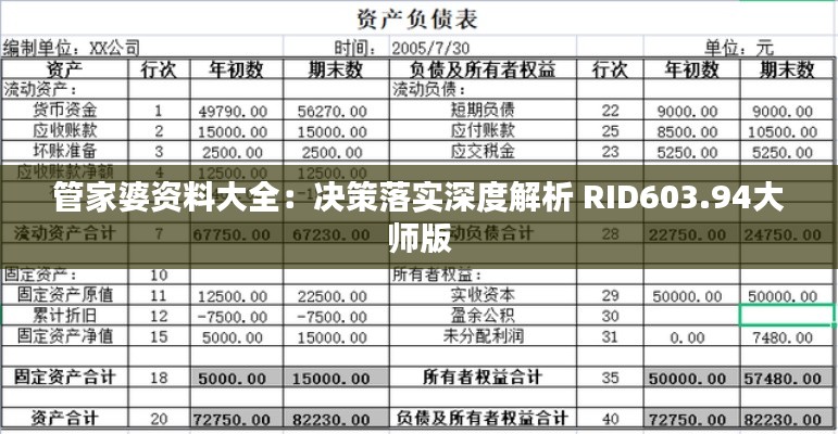 管家婆资料大全：决策落实深度解析 RID603.94大师版