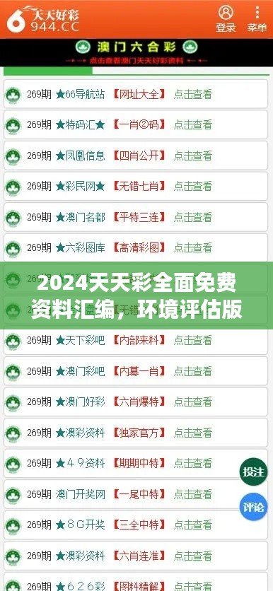 2024天天彩全面免费资料汇编，环境评估版EUI832.77综合指标