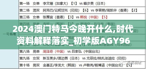 2024澳门特马今晚开什么,时代资料解释落实_初学版AGY961.17