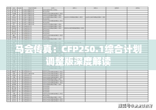 马会传真：CFP250.1综合计划调整版深度解读