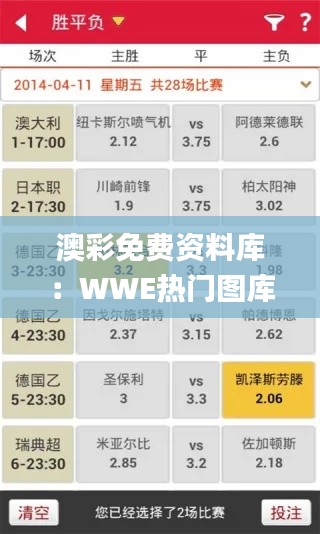 澳彩免费资料库：WWE热门图库解答精选_JNB688.84实验版