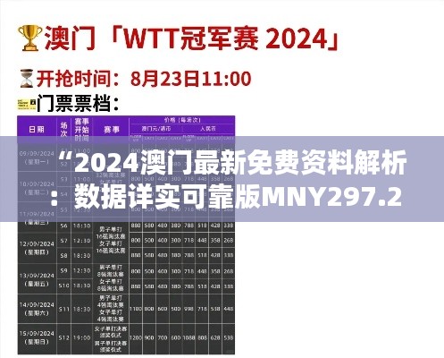 “2024澳门最新免费资料解析：数据详实可靠版MNY297.21”